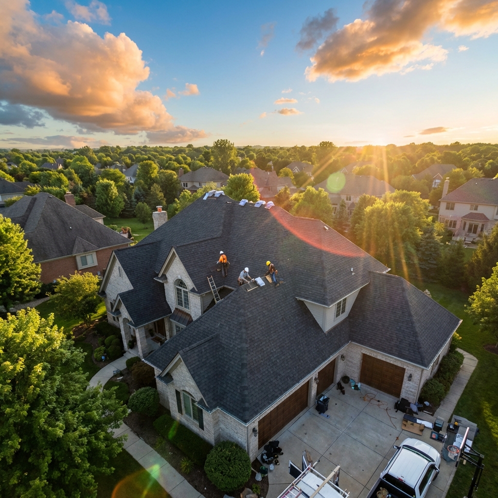 Professional roofing work